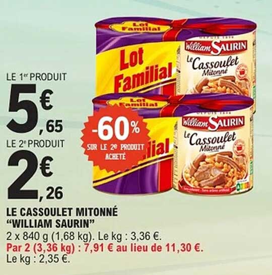 LE CASSOULET MITONNÉ "WILLIAM SAURIN"