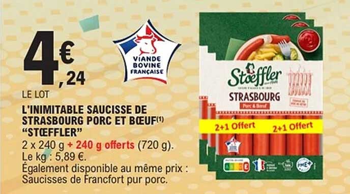L'inimitable saucisse de Strasbourg porc et bœuf "Steffler"