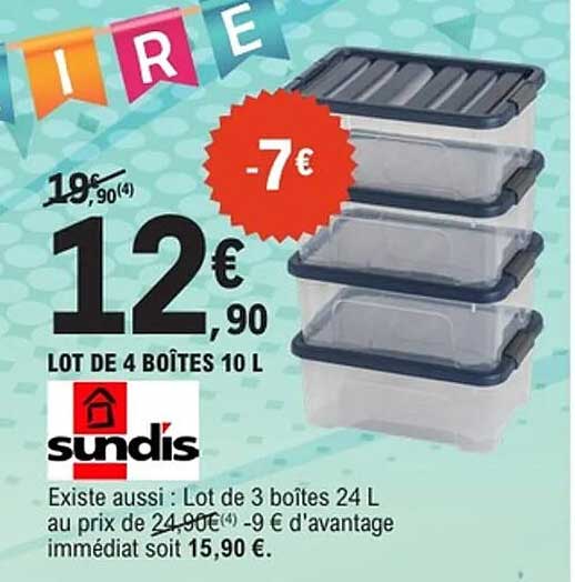 LOT DE 4 BOÎTES 10 L