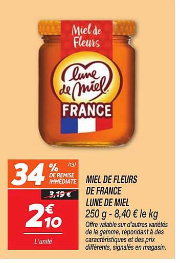MIEL DE FLEURS DE FRANCE LUNE DE MIEL