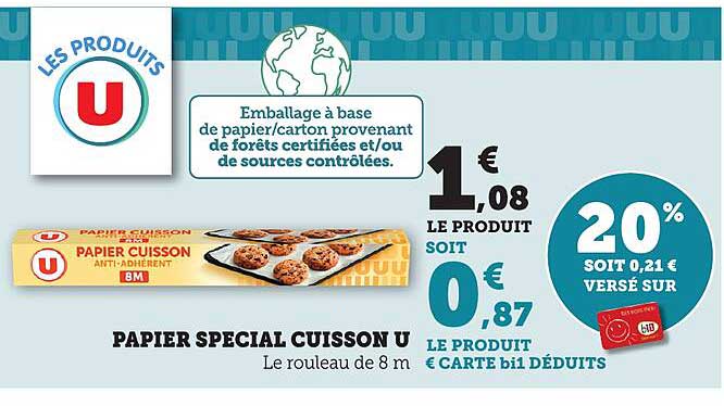 PAPIER SPECIAL CUISSON U