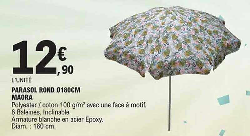 PARASOL ROND Ø180CM MAORA