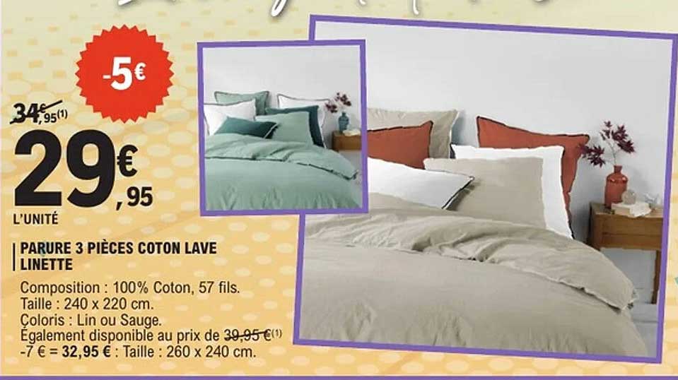 PARURE 3 PIÈCES COTON LAVE LINETTE