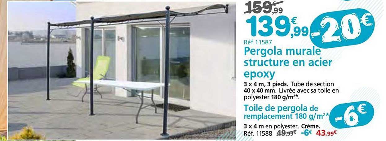 Pergola murale structure en acier epoxy