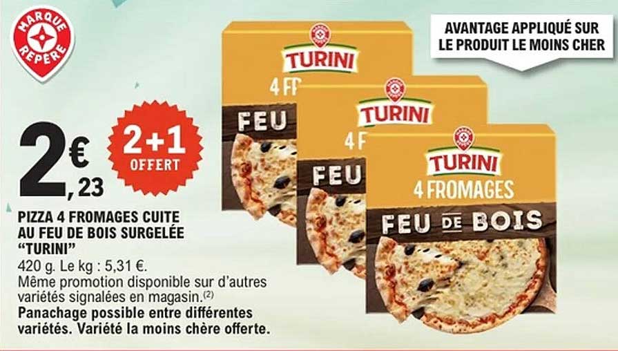 Pizza 4 fromages cuite au feu de bois surgelée "Turini"