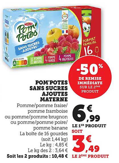 POM'POTES SANS SUCRES AJOUTES MATERNEL