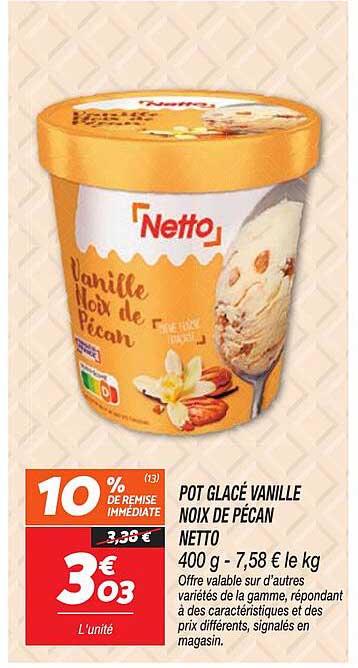POT GLACÉ VANILLE NOIX DE PÉCAN NETTO