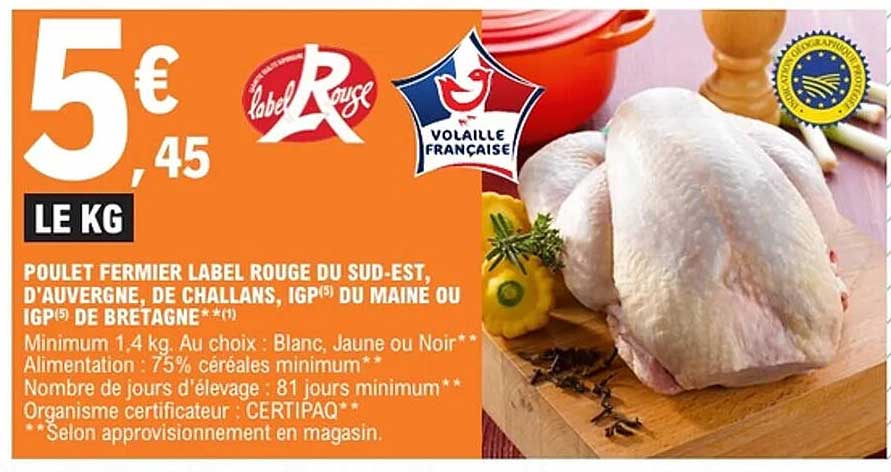POULET FERMIER LABEL ROUGE DU SUD-EST