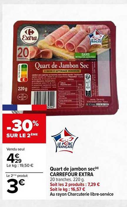 Quart de jambon sec
