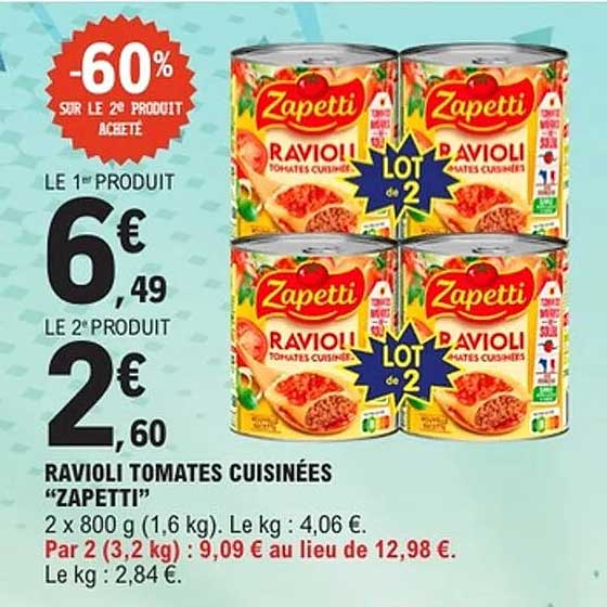RAVIOLI TOMATES CUISINÉES 'ZAPETTI'