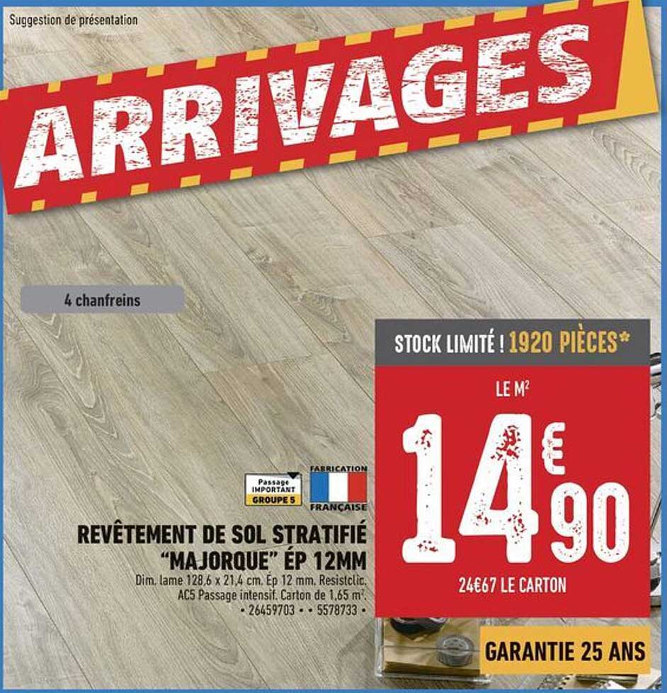 REVÊTEMENT DE SOL STRATIFIÉ "MAJORQUE" ÉP 12MM