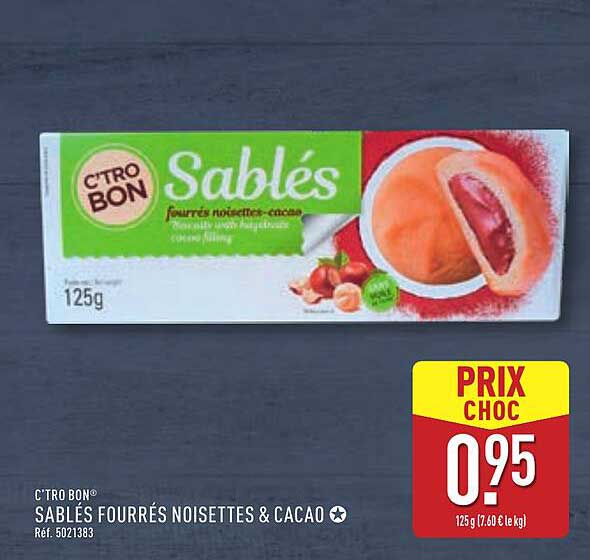 SABLÉS FOURRÉS NOISETTES & CACAO