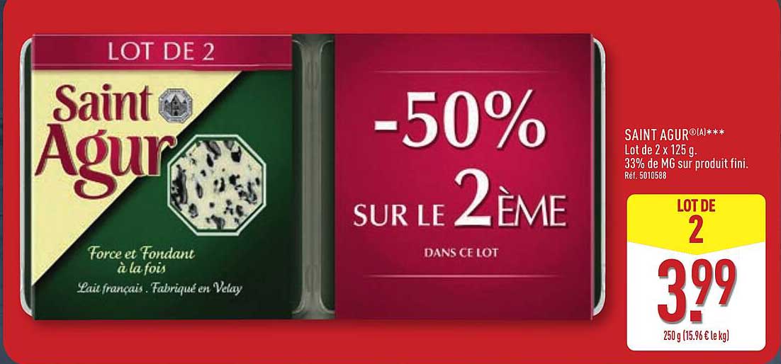 SAINT AGUR® Lot de 2 x 125 g.
