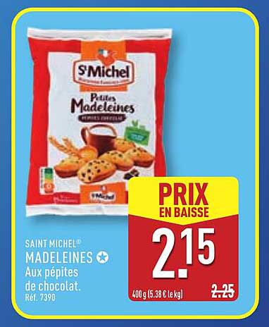 SAINT MICHEL® MADELEINES Aux pépites de chocolat.