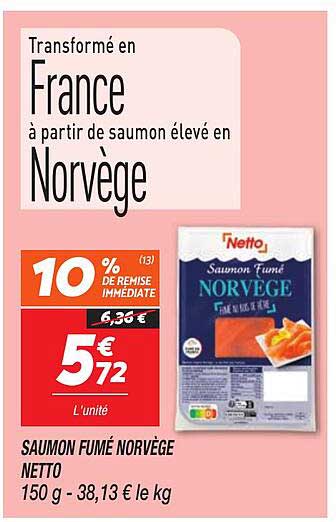 SAUMON FUMÉ NORVÈGE NETTO