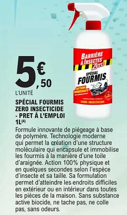 SPÉCIAL FOURMIS ZERO INSECTICIDE - PRÊT À L’EMPLOI 1L