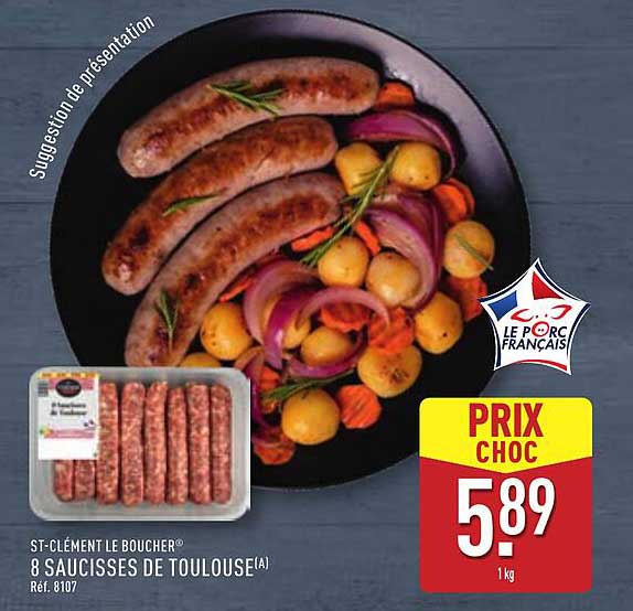 ST-CLÉMENT LE BOUCHER® 8 SAUCISSES DE TOULOUSE