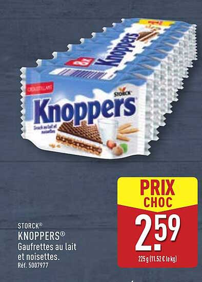 STORCK® KNOPPERS® Gaufrettes au lait et noisettes.