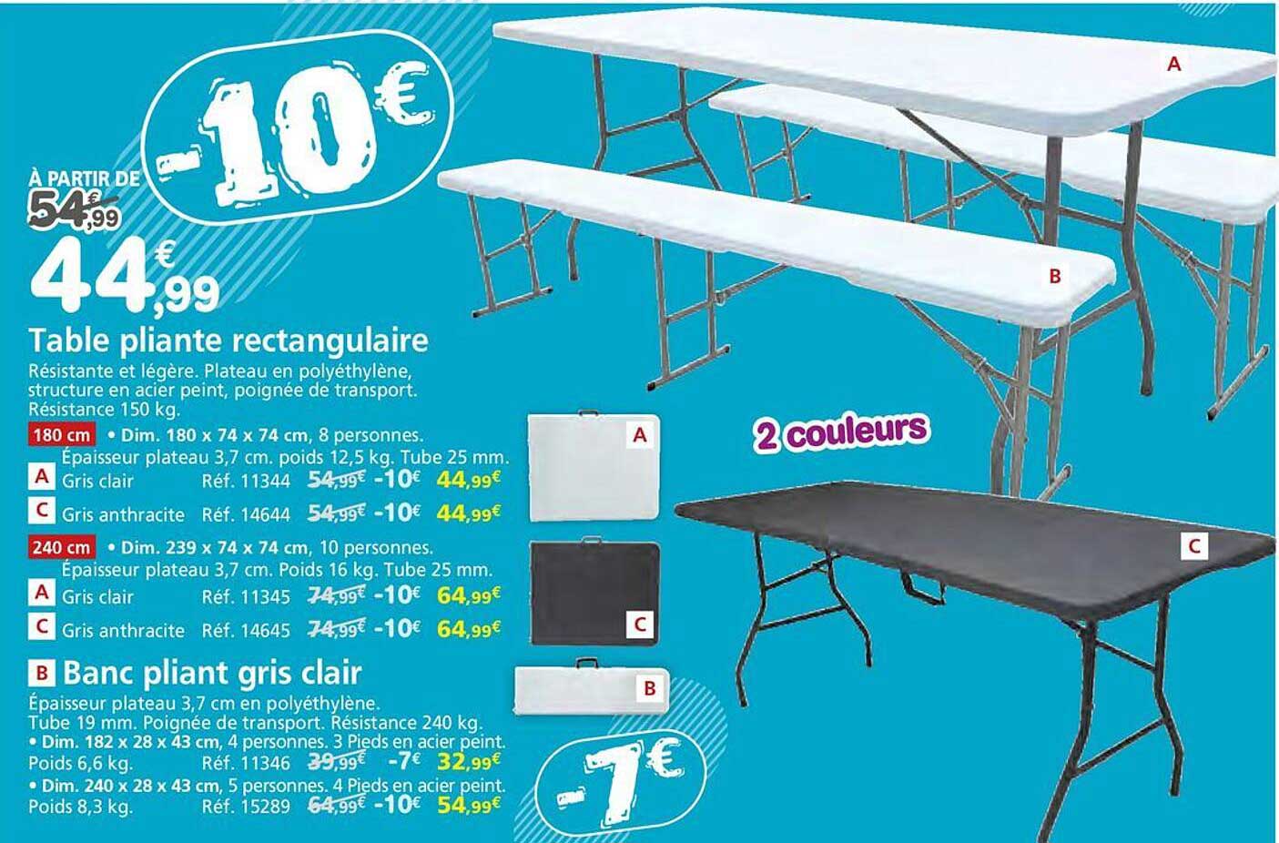 Table pliante rectangulaire