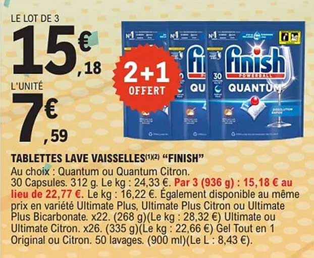 TABLETTES LAVE VAISSELLES 'FINISH'