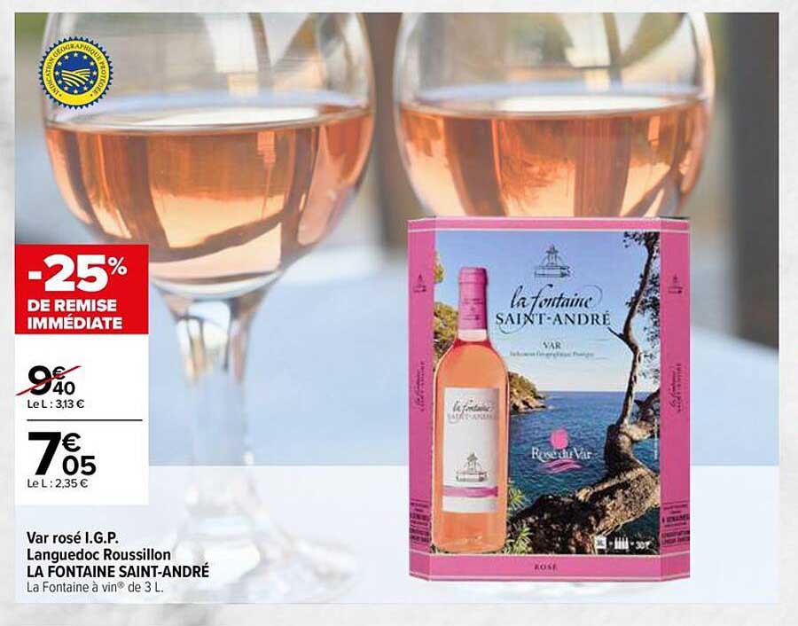 Var rosé I.G.P. Languedoc Roussillon LA FONTAINE SAINT-ANDRÉ
