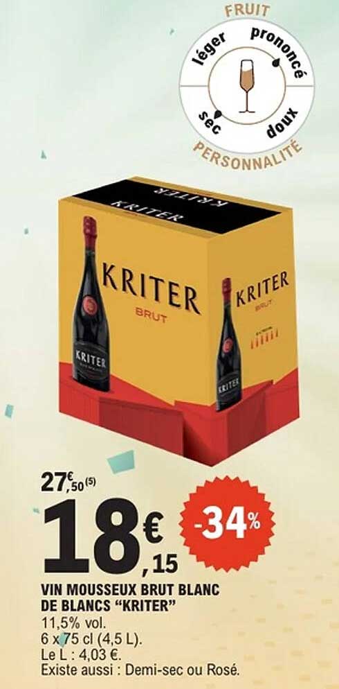 VIN MOUSSEUX BRUT BLANC DE BLANCS “KRITER”