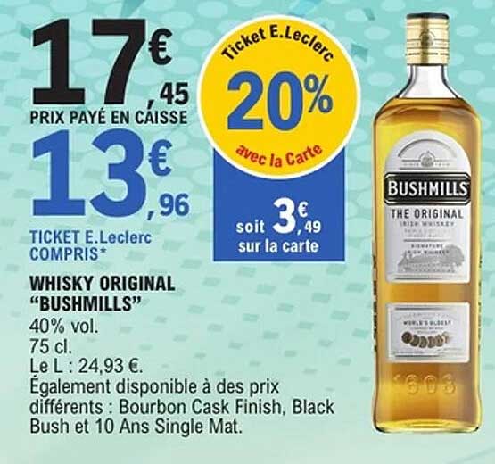 WHISKY ORIGINAL “BUSHMILLS”