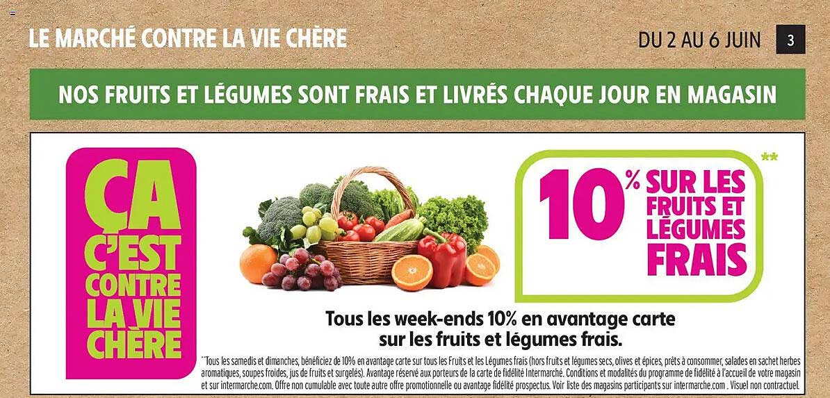 10% SUR LES FRUITS ET LÉGUMES FRAIS