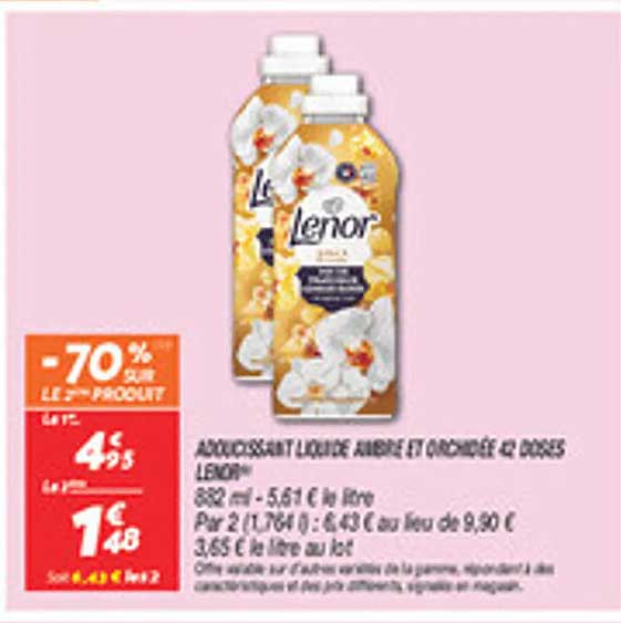 ADOUCISSANT LIQUIDE AUBRE ET ORCHIDÉE 2 DOSES LENOR