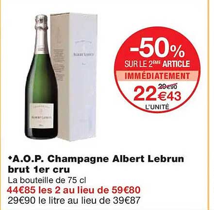 A.O.P. Champagne Albert Lebrun brut 1er cru