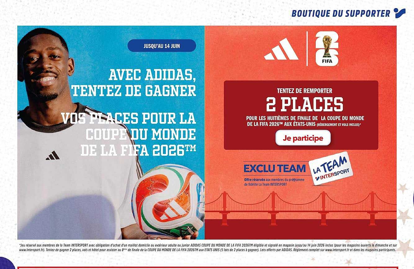 Avec adidas, tentez de gagner vos places pour la Coupe du Monde de la FIFA 2026TM
