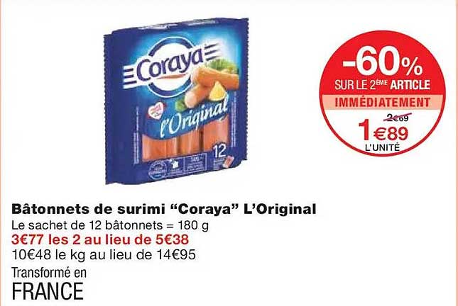 Bâtonnets de surimi “Coraya” L’Original