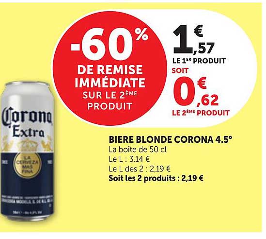 BIERE BLONDE CORONA 4.5°