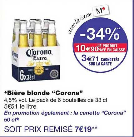 Bière blonde “Corona”