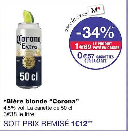 Bière blonde “Corona”