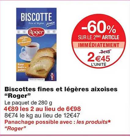 Biscottes fines et légères aixoises “Roger”