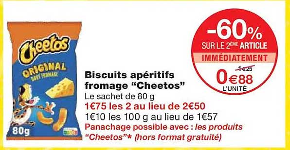 Biscuits apéritifs fromage “Cheetos”