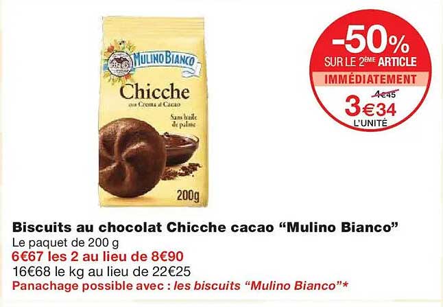 Biscuits au chocolat Chicche cacao “Mulino Bianco”