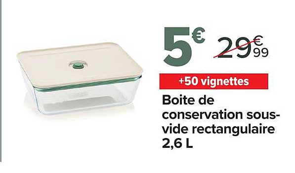 Boite de conservation sous-vide rectangulaire 2,6 L