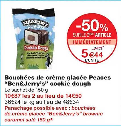 Bouchées de crème glacée Peaces “Ben&Jerry’s” cookie dough