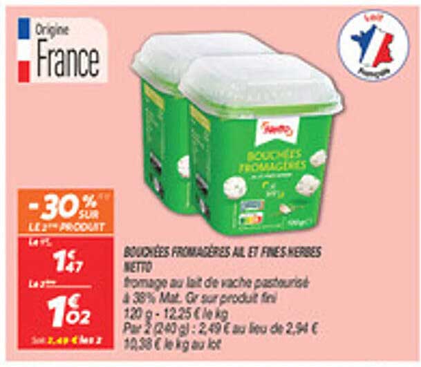 Bouchées fromagères au lait frais Niv/Netto