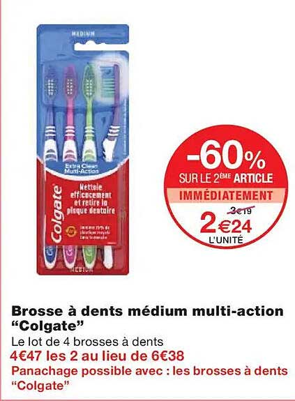 Brosse à dents médium multi-action “Colgate”