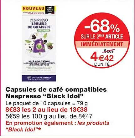 Capsules de café compatibles Nespresso “Black Idol”