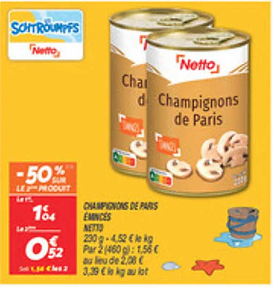 Champignons de Paris émincés Netto