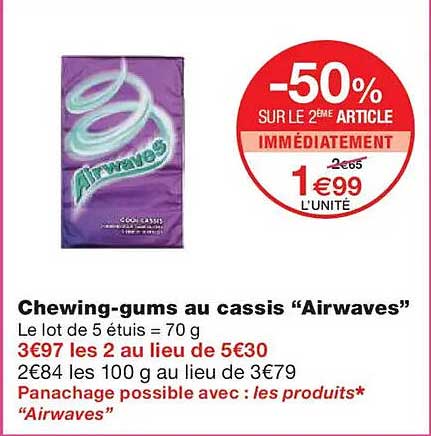 Chewing-gums au cassis “Airwaves”