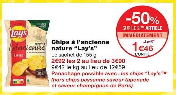 Chips à l'ancienne nature “Lay’s”