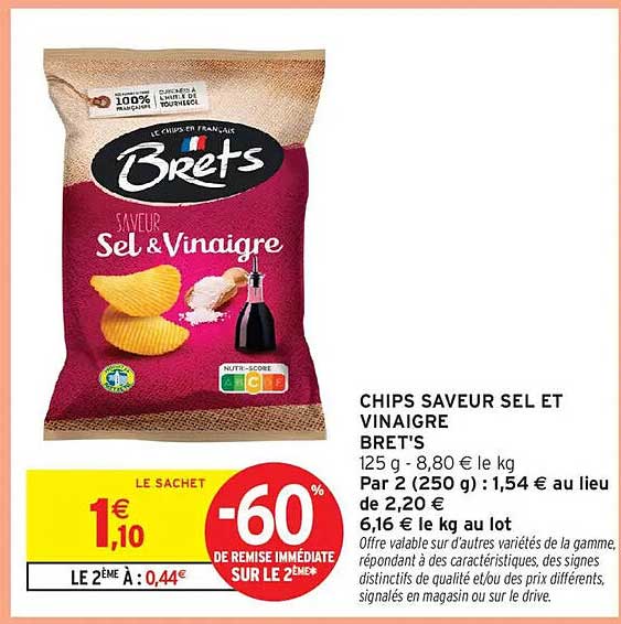 CHIPS SAVEUR SEL ET VINAIGRE BRET'S