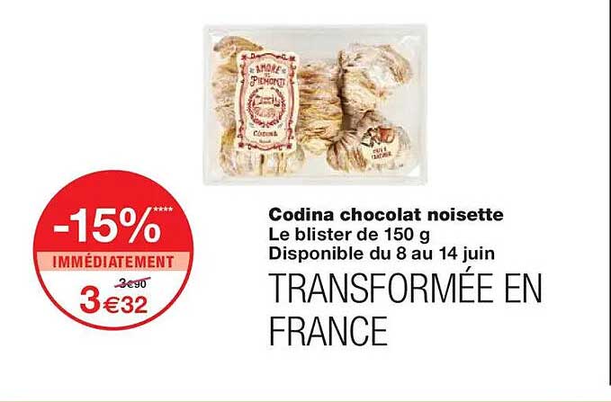 Codina chocolat noisette