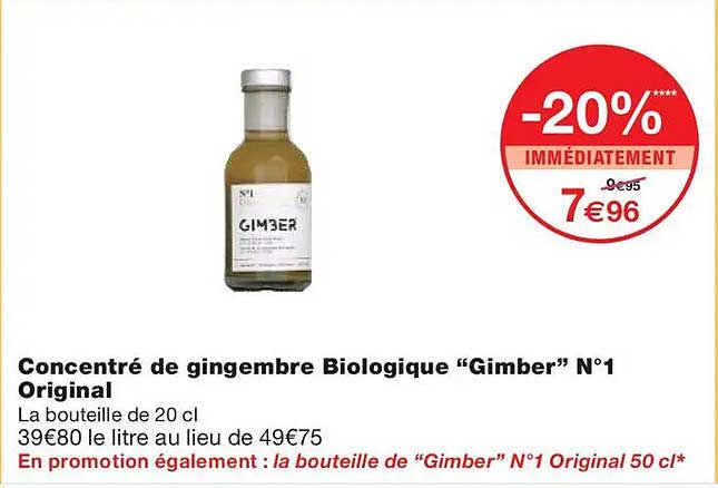 Concentré de gingembre Biologique “Gimber” N°1 Original