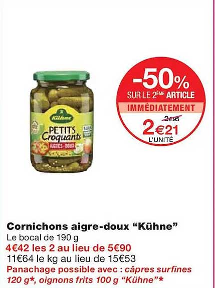 Cornichons aigre-doux “Kühne”